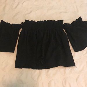 black off-shoulder top